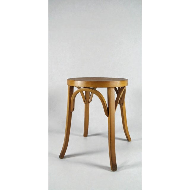 Wood Stool from Baumann, 1950s For Sale - Image 7 of 7
