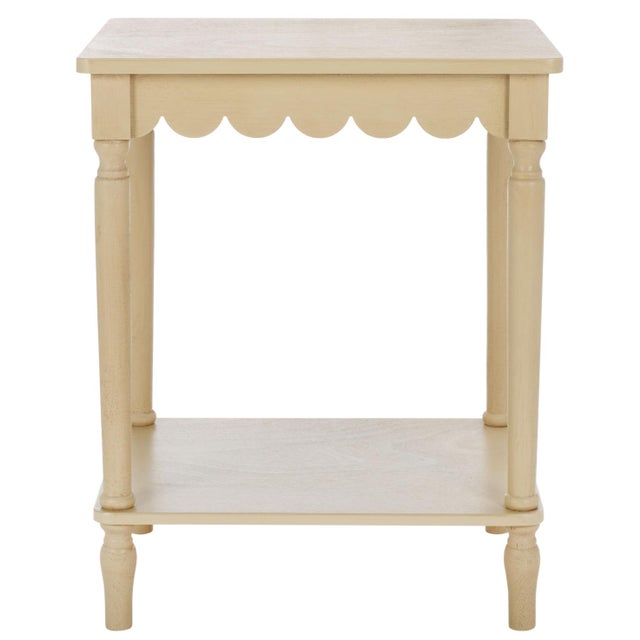 Tan Heaven Scalloped Accent Table in Natural For Sale - Image 8 of 8