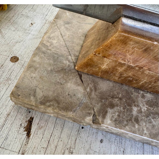 Late 20th Century Marble and Chrome Greek Key Mid Century Modern Lamps - a Pair For Sale - Image 10 of 11