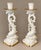 Stunning pair of vintage Asian Chinoiserie creamware koi candlesticks by Lenox. Asian inspired pieces from the late 20th...