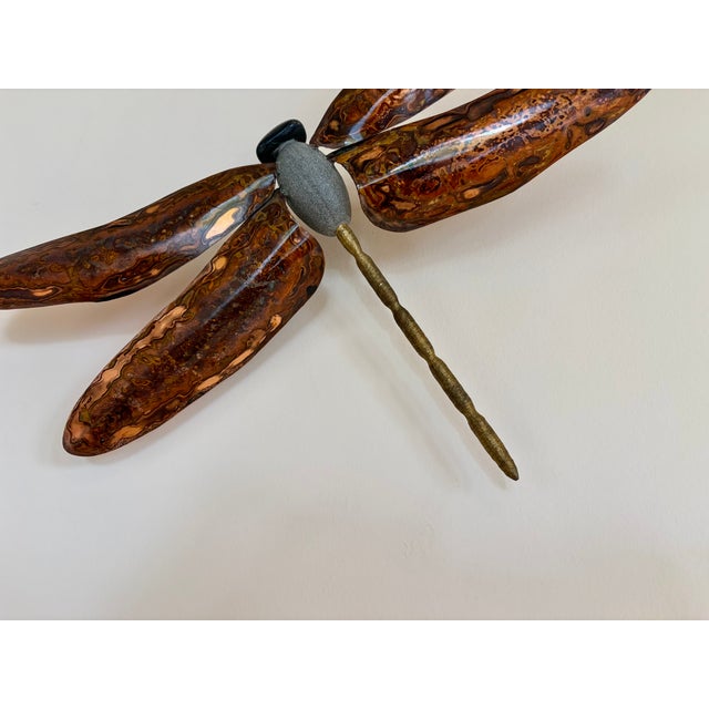 Metal Dragonfly Wall Art Eric Moore 2016, Brass, Copper, Stone For Sale - Image 7 of 11