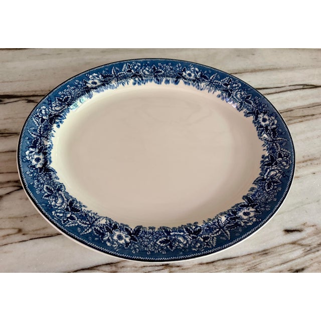 English Blue& White Platter For Sale - Image 4 of 4