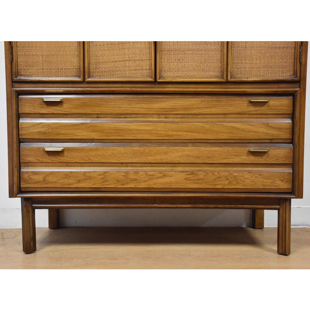 MidCentury Cane Door Armoire Chairish