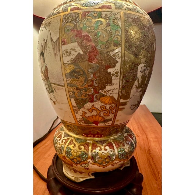 Late 19th Century Antique Chinese Lamp Handpainted With Family Scenes For Sale - Image 4 of 11