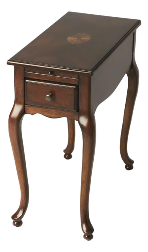 Croydon 11.5 in. W Rectangular Wood 1 Drawer Side Table with Pull-Out Tray, Cherry
