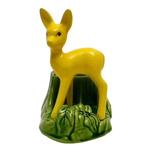 1950s Mid-Century Shawnee Art Pottery Usa Yellow/Green Deer Planter #624