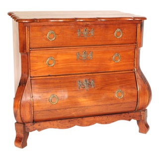 Dutch Fruit Wood Kettle Base Chest of Drawers For Sale
