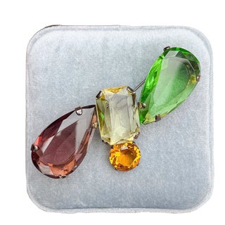 Vintage Multi-Coloured Glass Abstract Brooch from Giorgio Armani, 1990s For Sale