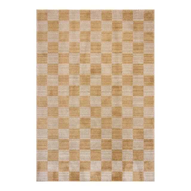 Chris Loves Julia x Loloi Calvin Apricot / Ivory 7'-10" x 7'-10" Round Area Rug For Sale