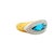 4.50 Carat Blue Topaz Diamond 18k Two-Tone Gold Halo Ring, Size 7 For Sale - Image 4 of 6
