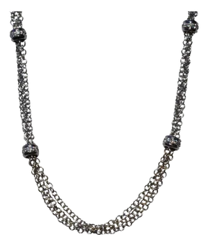 The Adela: Multi-Strand Diamond Station Chain in White Gold
