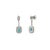 Metal Art Deco Convertible Turquoise & Diamond Halo Drop Earrings in 14k White Gold- 2 Pieces For Sale - Image 7 of 14