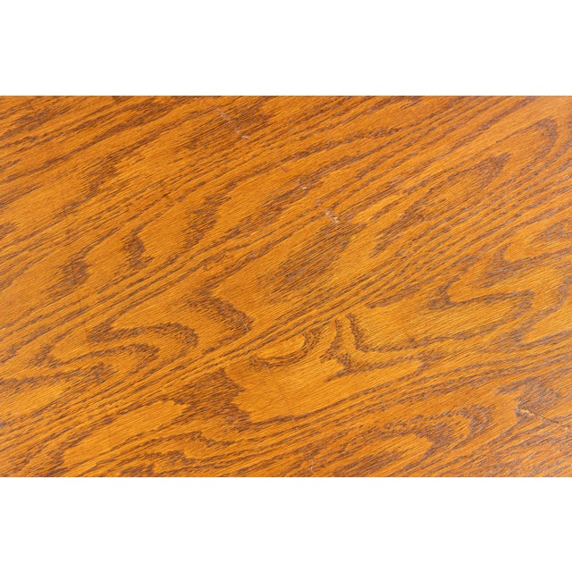 Antique Oak Flat File Cabinet Coffee Table For Sale - Image 13 of 14