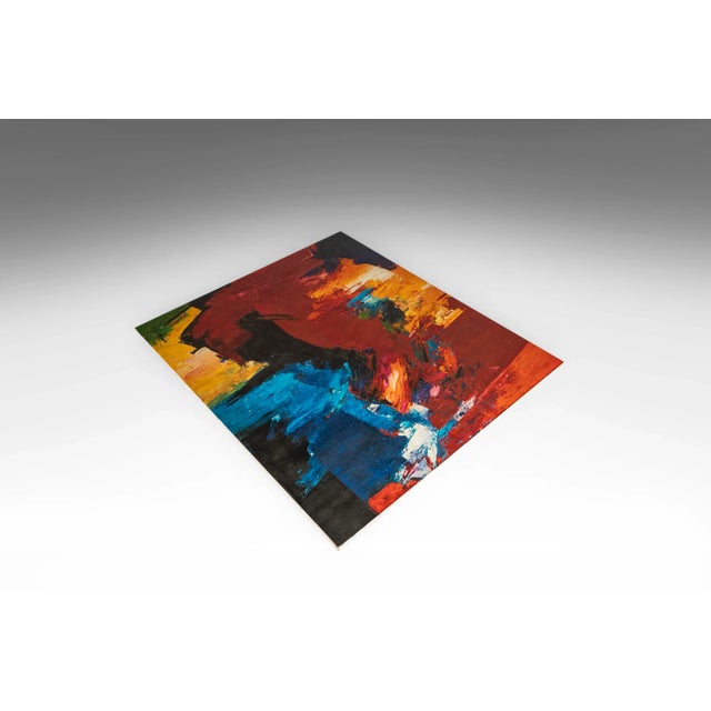 Abstract Circa 1980s "Vishaya" Abstract Oil on Canvas Painting Print by Mimi Schillemans 1/99 For Sale - Image 3 of 7