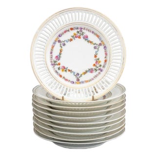 Union K Porcelain Dessert Plates, 10 For Sale