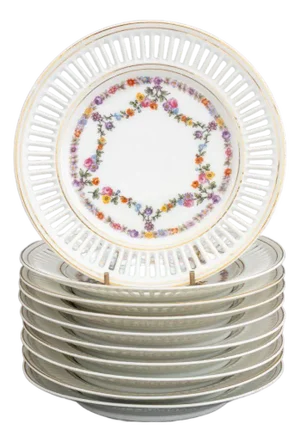 Union K Porcelain Dessert Plates, 10