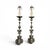 Early 20th Century Pair Antique Solid Pewter Baroque Style Candlestick Floor Lamps For Sale - Image 5 of 12