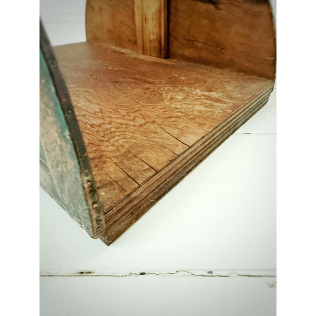 Brown Vintage Handmade Wood & Hammered Copper Firewood Holder With Fish Motif | Rustic Cabin Lodge Log Carrier / Magazine Rack For Sale - Image 8 of 12