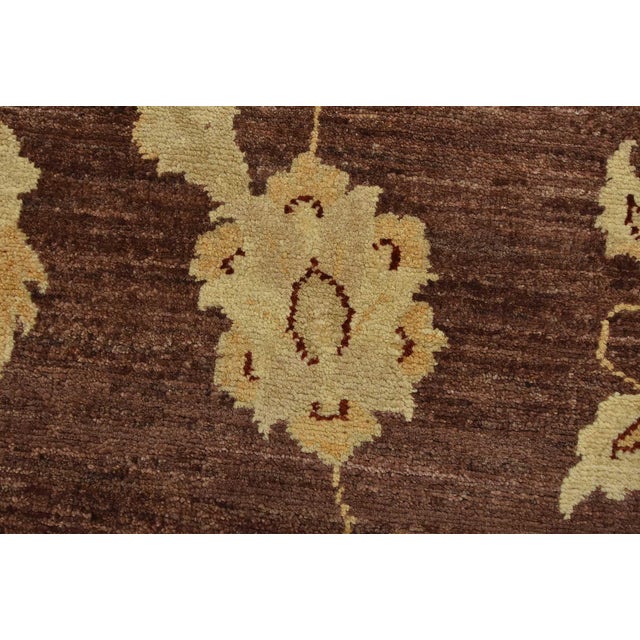 Ziegler Rug 9'11'' X 13'7'' Brown Wool Traditional Hand-Knotted Oriental Carpet For Sale - Image 4 of 12