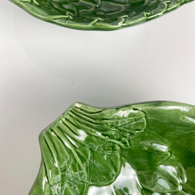 Vintage Green Artichoke Leaf Salad Bowls, 1970s, Set of 7 For Sale - Image 10 of 18