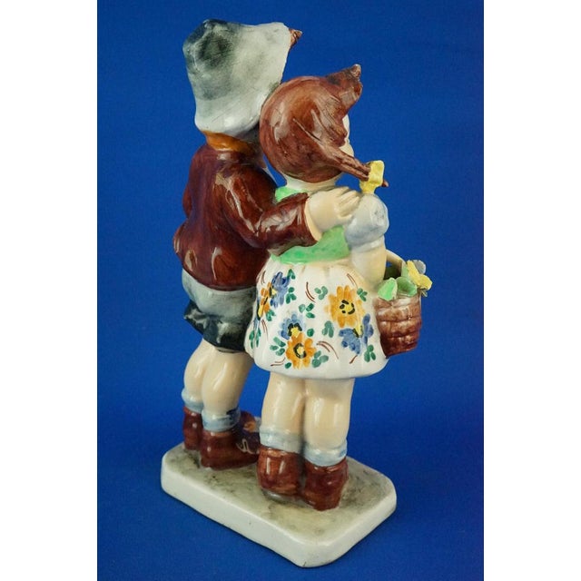 Ceramic Sculpture of a Couple of Children by Teodoro Sebelin, Nove Bassano, Italy, 1930s For Sale - Image 4 of 18