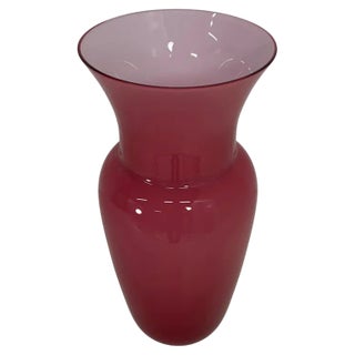 Italian Pink Murano Glass Vase by Tommaso Buzzi, 1990s For Sale