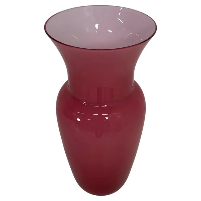 Italian Pink Murano Glass Vase by Tommaso Buzzi, 1990s For Sale
