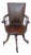Antique Mahogany and Leather Swivel Captain's Chair, 1900s For Sale