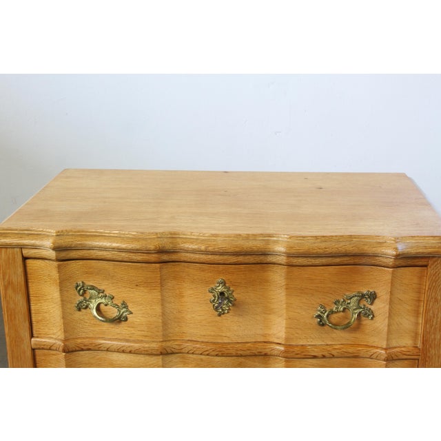Mid-Century Danish Oak Baroque / Rococo Style Commode attributed to Henning Kjærnulf, 1960s For Sale - Image 9 of 17