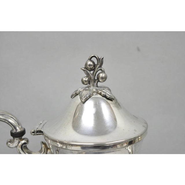 Mid 20th Century Vintage Birmingham English Art Nouveau Silver Plated Tea Service - 5 Pc Set For Sale - Image 5 of 17