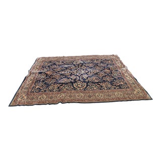 Karastan Approx: 8 X 11 Navy Sarouk Pattern Rug For Sale