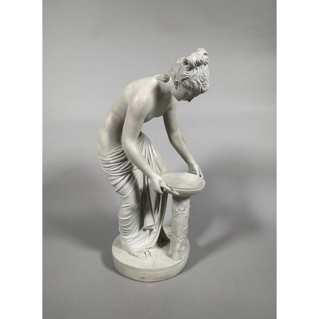 Neoclassical sculpture of a Danaid, 19th century, 55 cm, white marble For Sale