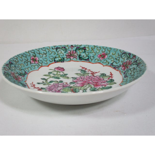Japanese 1960s Japanese Hand Painted Floral Bowl For Sale - Image 3 of 8