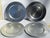 The Bullseye Design Silver Lacquered 14 Inch Charger Plate Set of 4 Original Box For Sale In Miami - Image 6 of 15