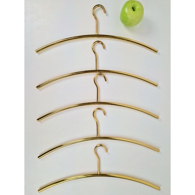 Vintage Brass Clothes Hangers, Italy, 1970s, Set of 5 For Sale - Image 11 of 13