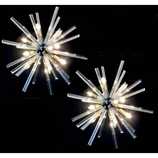 Crystal Prism Sputnik Chandeliers, Murano, 1990, Set of 2 For Sale - Image 3 of 13