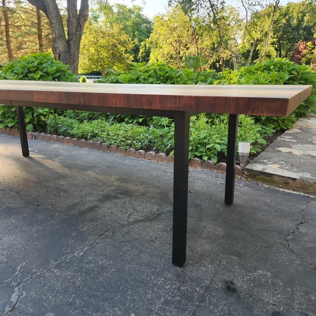 Mid-Century Modern Milo Baughman Mixed Wood Dinning Table For Sale - Image 3 of 12