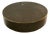 Restoration Hardware Graydon Shagreen Round Black Coffee Table With Brass Trim For Sale