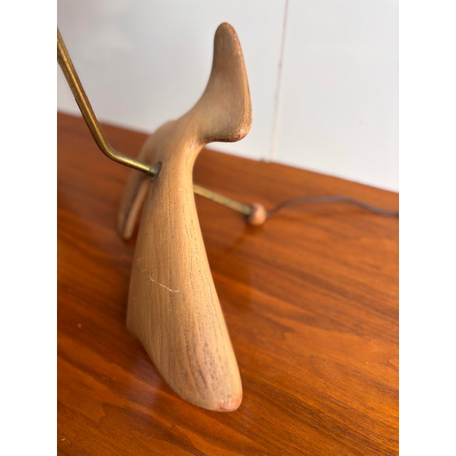 Mid-Century Modern 1950s Dove Wood Table Lamp in the Style of Heifetz Lighting For Sale - Image 3 of 7