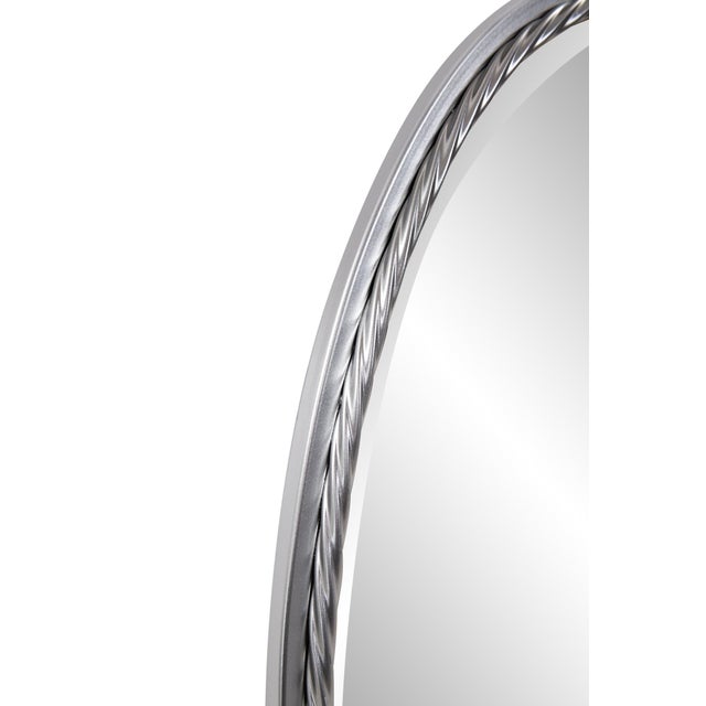 Metal Laid Rope Silver Oval Mirror For Sale - Image 7 of 11