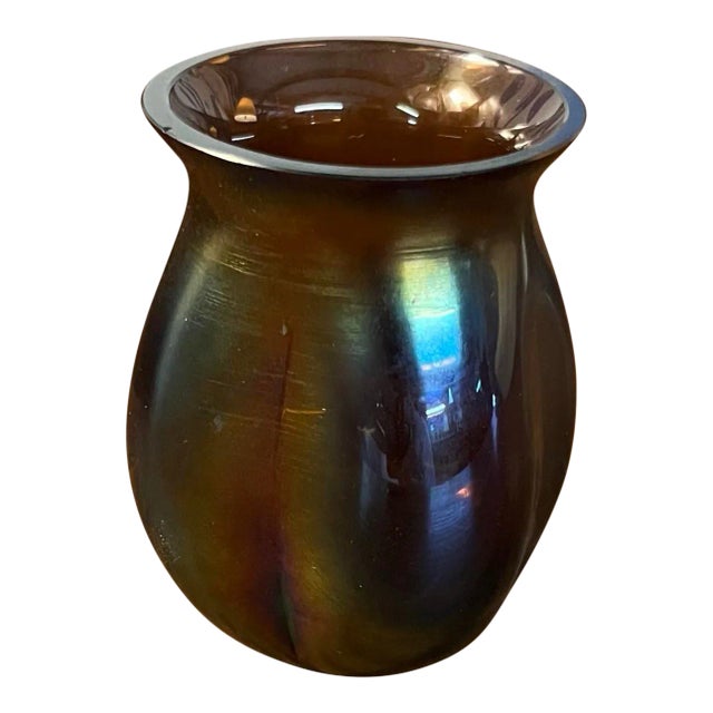 Early 20th Century Iridescent Toothpick Holder For Sale