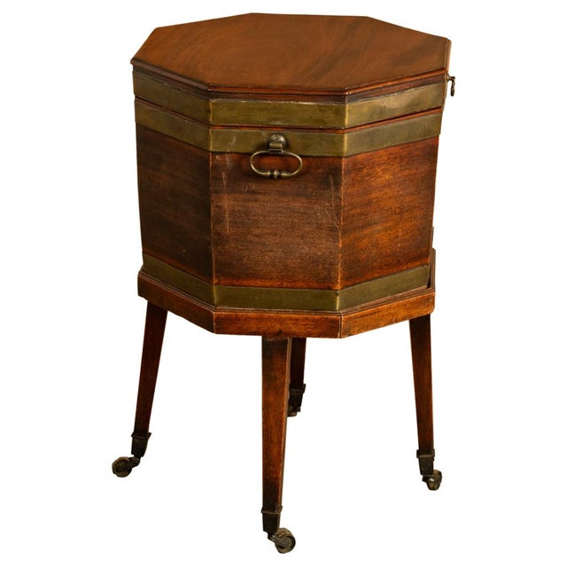 Antique 18th Century Georgian Mahogany & Brass Bound Wine Cooler Cellarette 1780 For Sale - Image 12 of 17