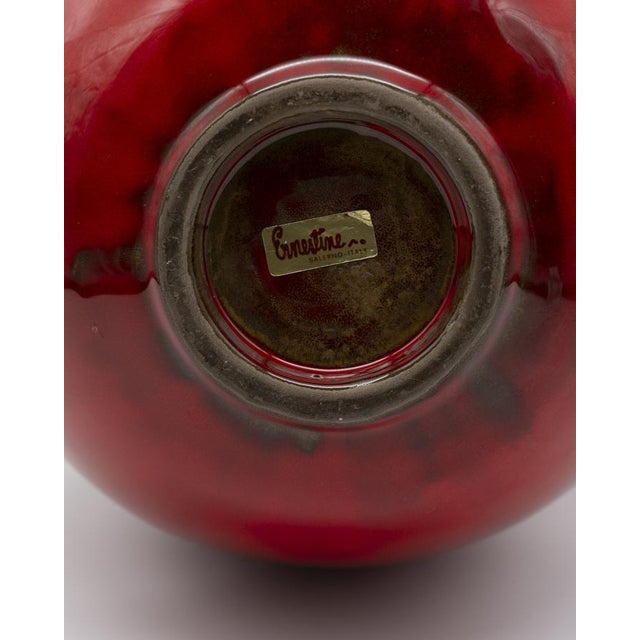 Maroon Epic Ceramic Vase by Ernestine Cannon for Ernestine Salerno, 1950s For Sale - Image 8 of 10