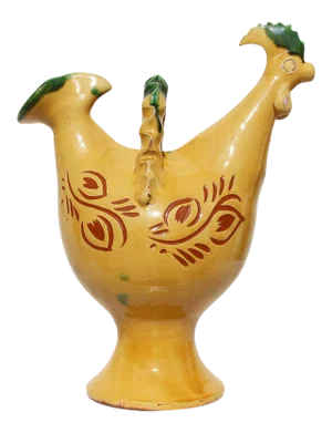 1900s Portuguese Rooster Earthenware Aquamanile