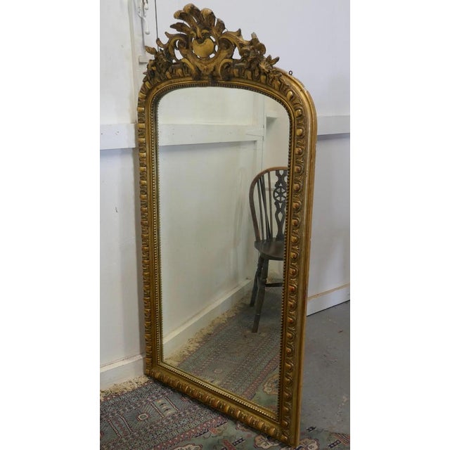Large 19th Century Louis Philippe French Wall Mirror For Sale - Image 6 of 10