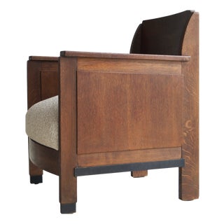 Dutch Art Deco Oak Armchair, 1920s For Sale