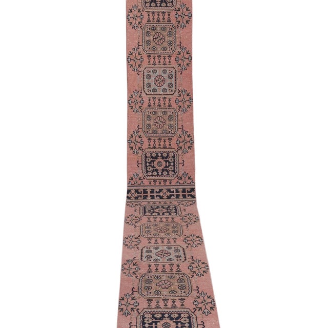 Mid-Century Modern 1960s Turkish Hand Knotted Vintage Long Runner Rug - Stair Carpet 2'6'' X 21'2'' For Sale - Image 3 of 10