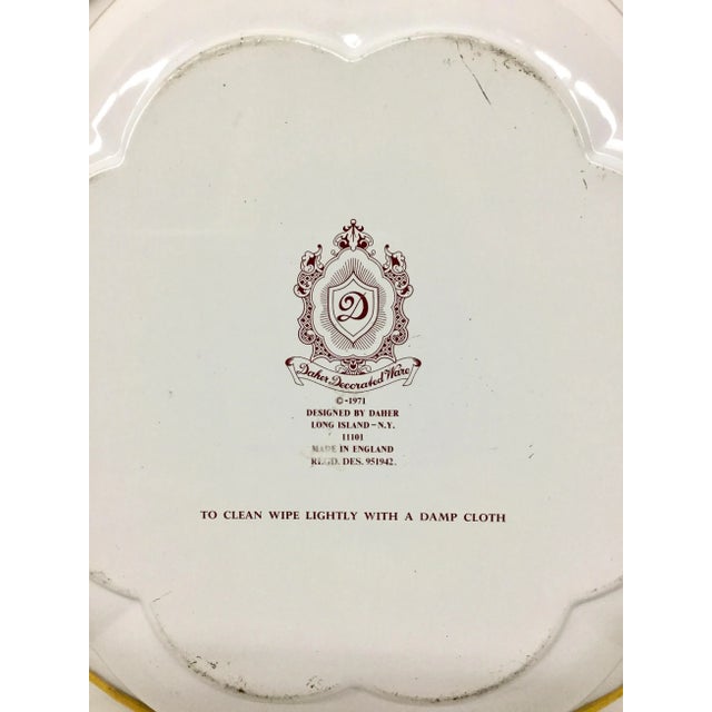 1971 Daher Victorian Scene Toleware Bowl For Sale In Portland, ME - Image 6 of 11