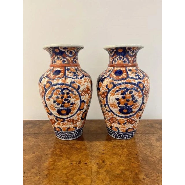 Large Japanese Imari Vases, 1900s, Set of 2 For Sale - Image 6 of 6