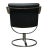 1970s Pair of Gardner Leaver for Steelcase Swivel Black Leather Lounge Arm Chairs Mr9077 For Sale - Image 5 of 9